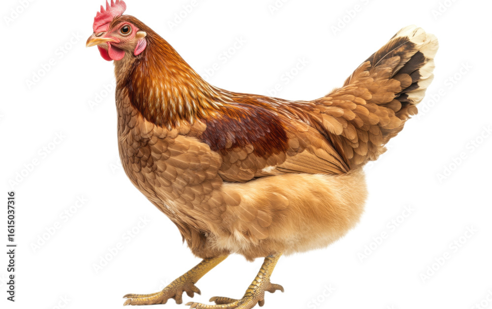 Fototapeta premium Village chicken on white background,png