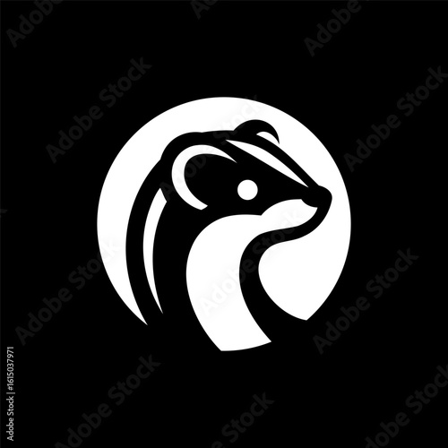 Minimal Line Weasel Logo Template