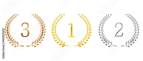 ランキング　月桂樹のアイコンイラスト　順位有り
Ranking Laurel icon illustration with ranking
