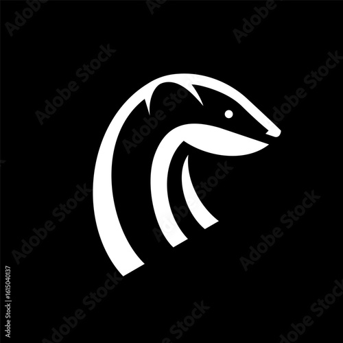 Modern Black Weasel Logo Emblem