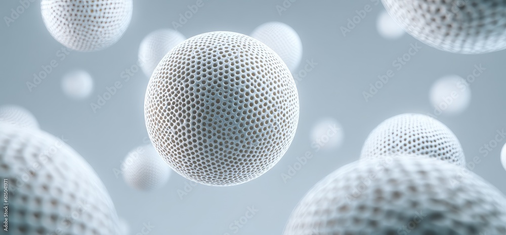 Fototapeta premium Floating, textured spheres