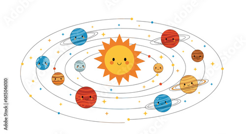 Discover the amazing planets and their orbits around the sunny star of our solar system