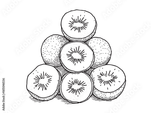 kiwi botanical drawing
