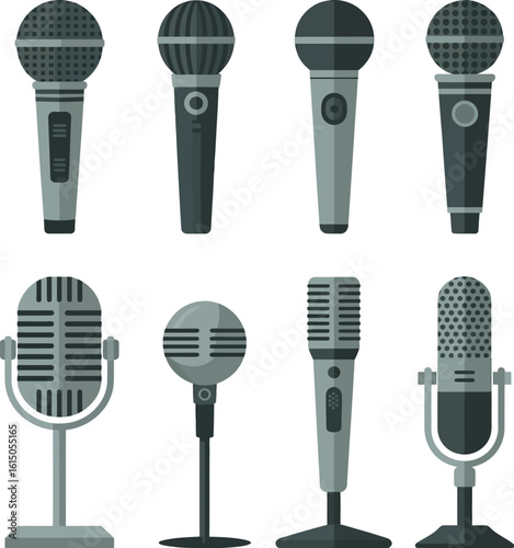 Find the best microphone vector designs for podcasting and studio recording needs online