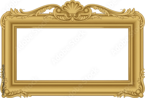 Download high resolution golden ornate frame vector image for picture or mirror design
