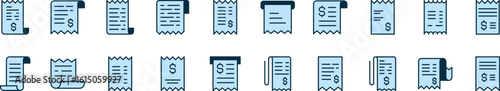 Receipt Filled Color Icon Pack. Minimalistic Linear Pictogram for Web and Graphic Design, Apps, Banners, Social Network and Cards