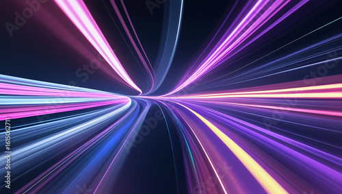 Light Streaks and Motion Blur on Dark Gradient Background