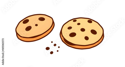 Cookie with chips, Cookie clipart, Cookie art, Bakery icon, Chocolate treat, Cookie texture, Cookie background, Fresh cookie, Cookie design, Chocolate chunks, Cookie snack, Sweet food icon, Chocolate 