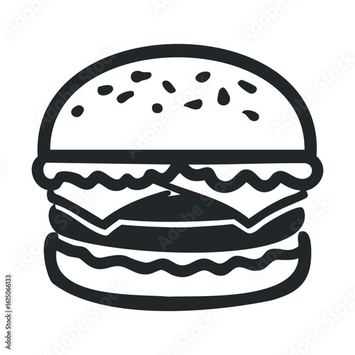Classic cheeseburger: iconic sandwich with lettuce, cheese, and sesame seed bun