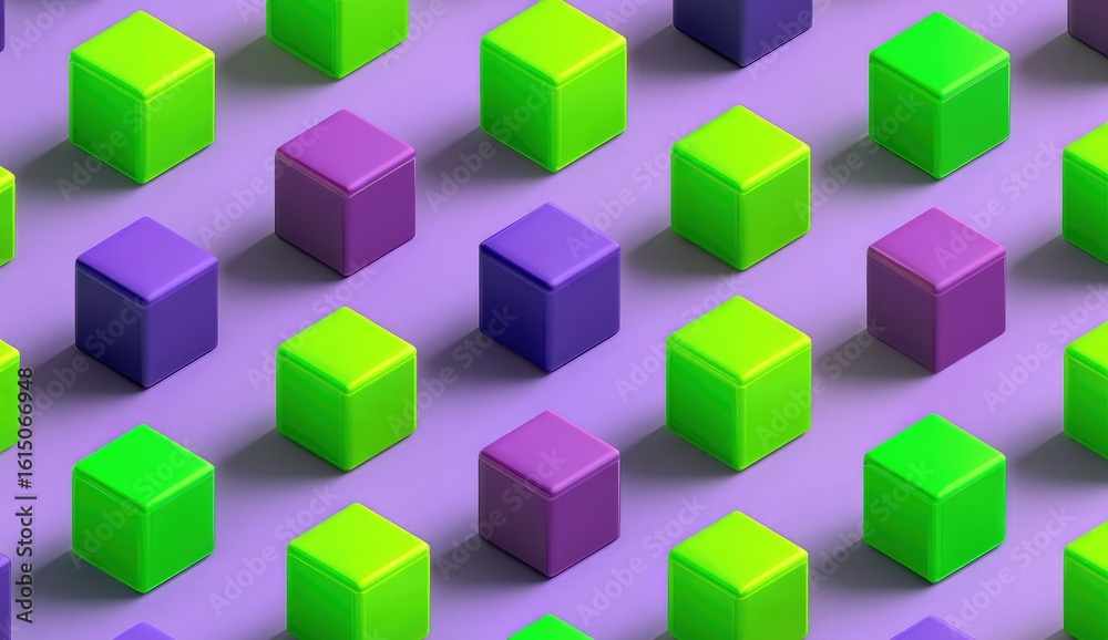 Obraz premium Bright cubes in a grid pattern