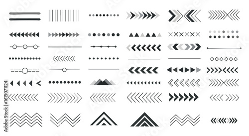 Vector Graphic Elements Line Dividers and Arrows Set
