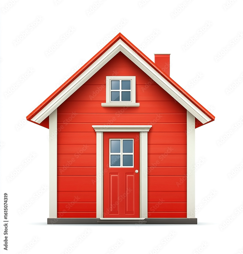 Vibrant miniature house facade with clean lines and a minimalist aesthetic Vibrant miniature house facade with clean lines and a minimalist aesthetic