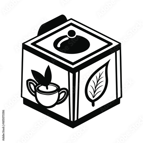 Artisanal black outline tea tasting box design