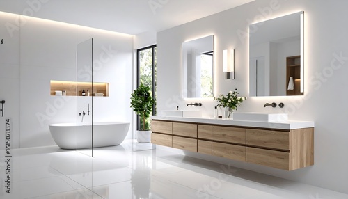 Modern, bright bathroom interior design