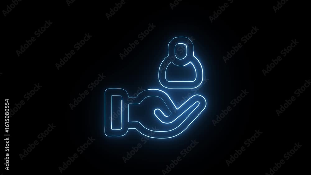 Customer Service Chatbot Animation with Glowing Lines on Black Background Customer Service Chatbot Animation with Glowing Lines on Black Background