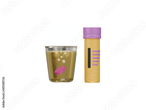 effervescent tablet icon 3d illustration render