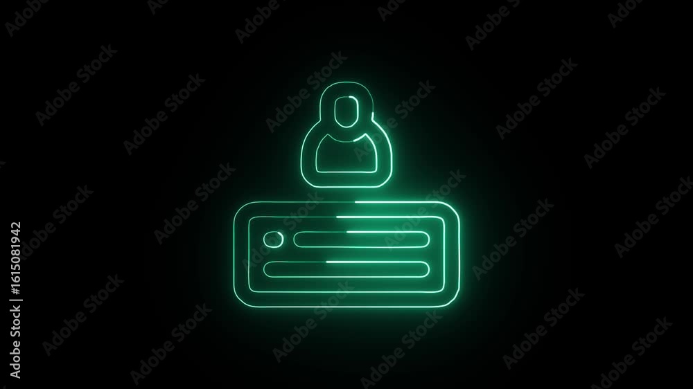 Contact Card Animation with Glowing Lines on Black Background Contact Card Animation with Glowing Lines on Black Background