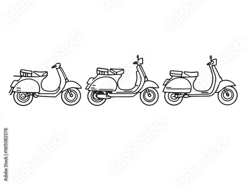 moped clear vision simple line art
