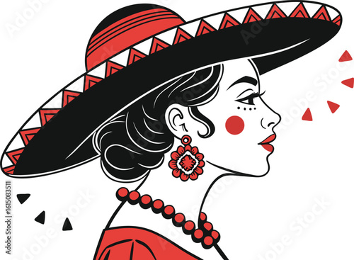 beautiful cinco de mayo mexican woman vector1