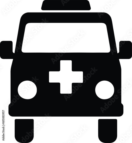 Silhouette ambulance emergency vehicle medical car transport vector illustrator