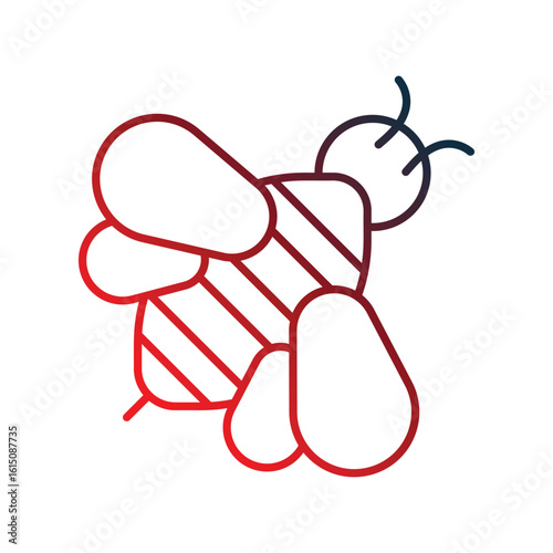 bee gradient outline icon with white background vector stock illustration