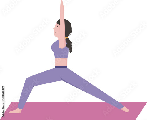 Yoga High Lunge Pose Vector Illustration