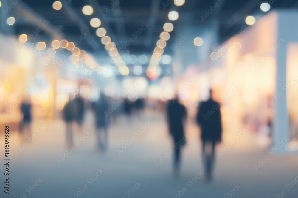 Fototapeta premium Blurred Background With Bokeh Lights Featured in An Exhibition For Events, Parties and Corporate Gatherings, Perfect for Presentations and Digital Displays