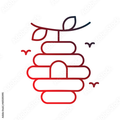 bee hive gradient outline icon with white background vector stock illustration