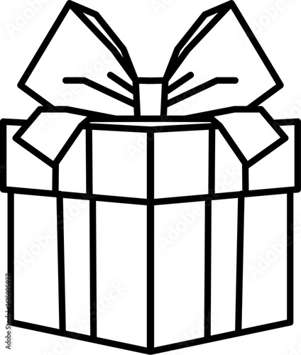 gift box vector simple ui button lineart reward prize logo icon surprise