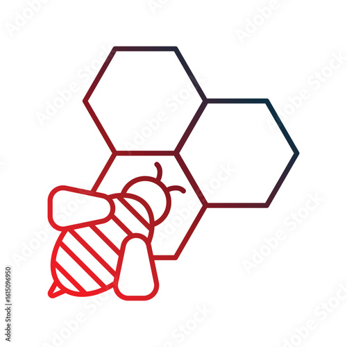 honey gradient outline icon with white background vector stock illustration