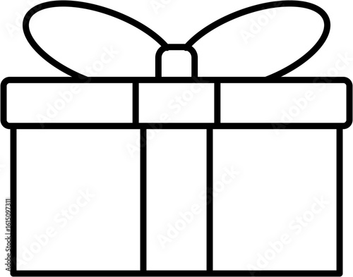 gift box vector surprise reward prize lineart logo icon simple ui button
