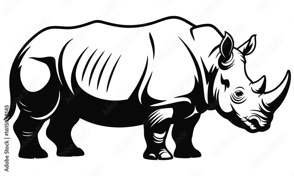 Fototapeta premium rhino on white
