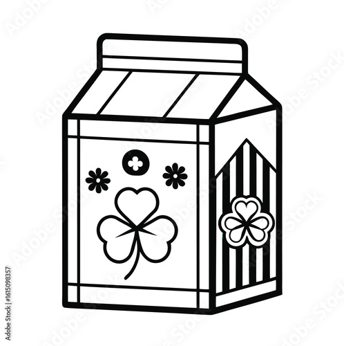 Festive st patrick s day green tea box with black outline