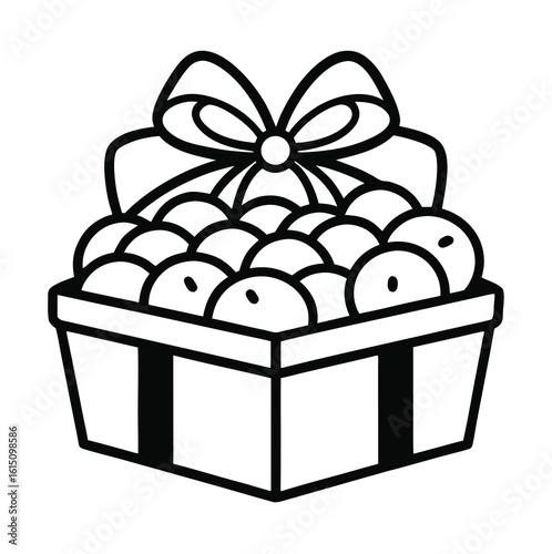 Elegant truffle gift box with delicate black outline for gourmet treats