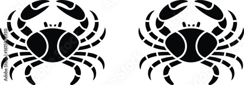 Two Black Crab Silhouettes icon symbol