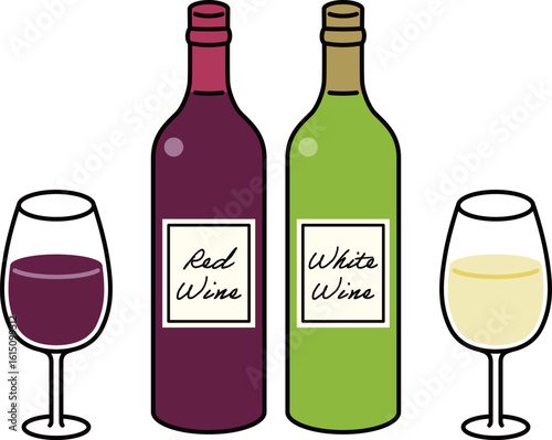 ワインボトルとワイングラス