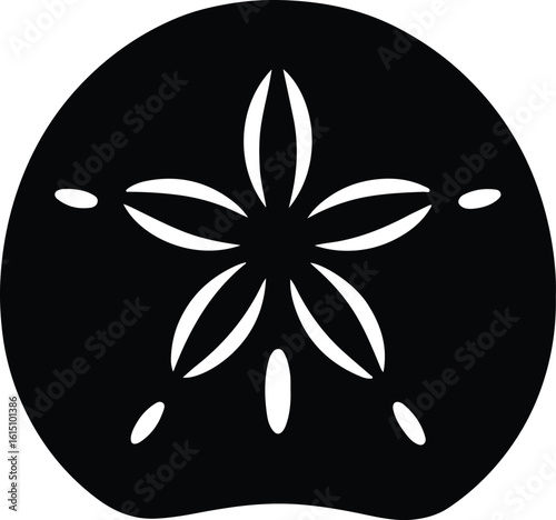 Silhouette sand dollar design simple elegant marine vector illustrator