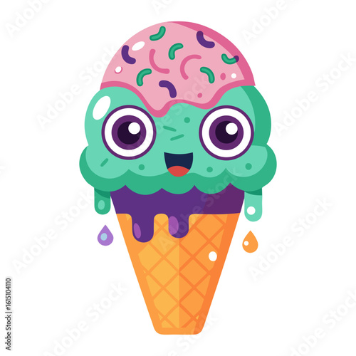 Halloween ice cream vector illustration collection
