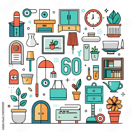 Features decor, storage, and daily-use items in line art style
Perfect for apps, web UI, and stylish home presentations