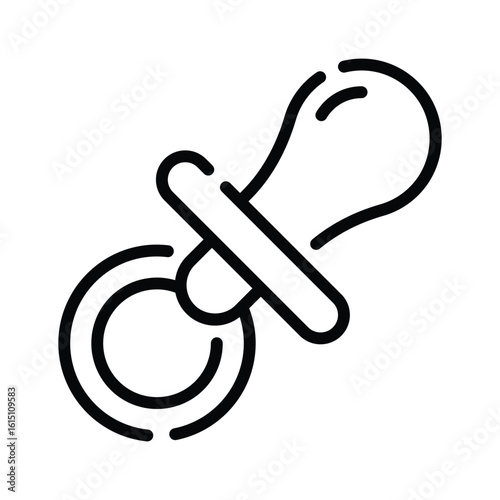 A line style icon showing a cute baby pacifier