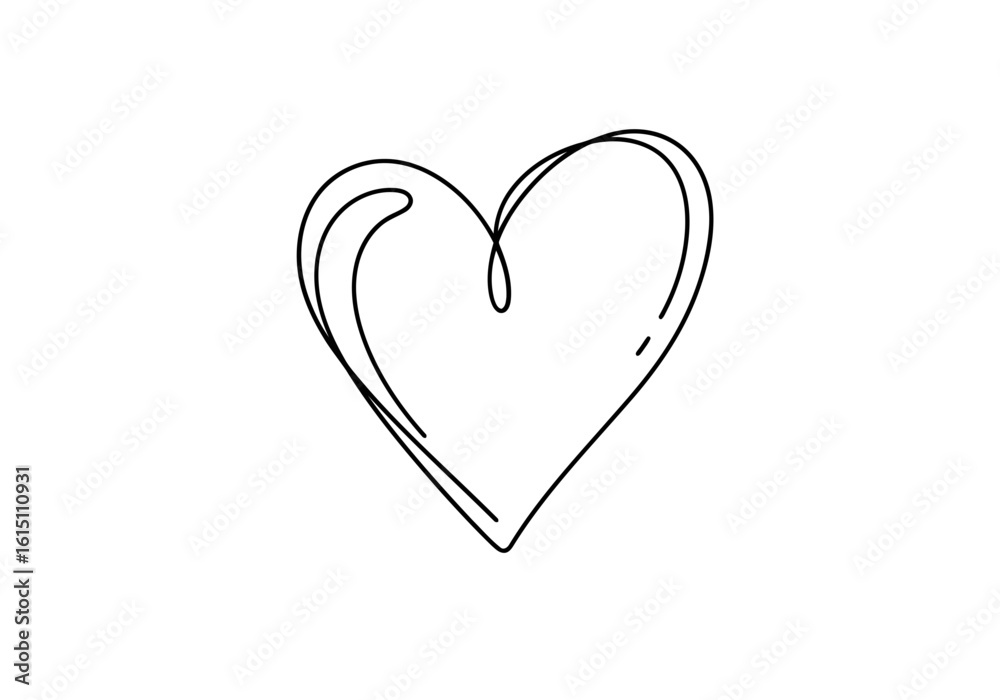 Vector art of a simple line drawing of a heart shape Vector art of a simple line drawing of a heart shape