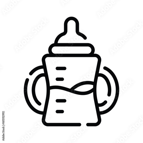 A modern outline style icon of baby feeder bottle