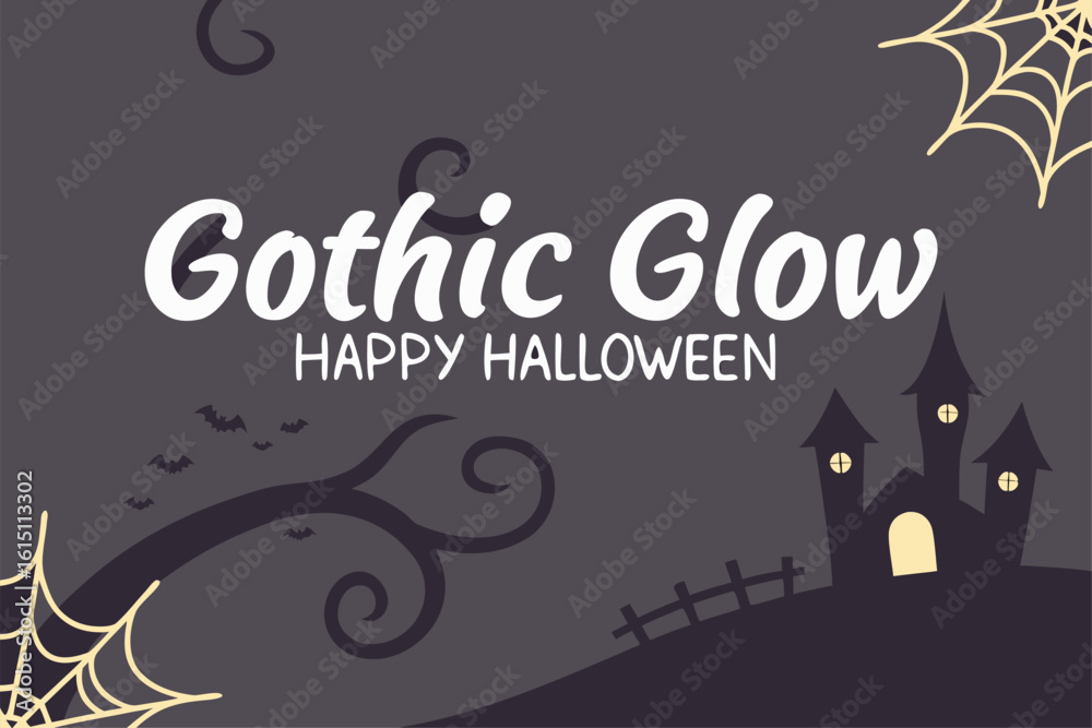 Fototapeta premium Gothic Glow – Happy Halloween Lettering Design 