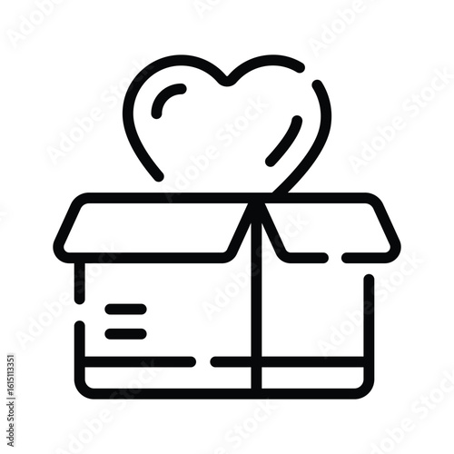 An amazing outline icon of wrapped lovely gift box