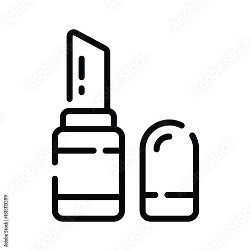 A visually engaging outline icon of lipstick