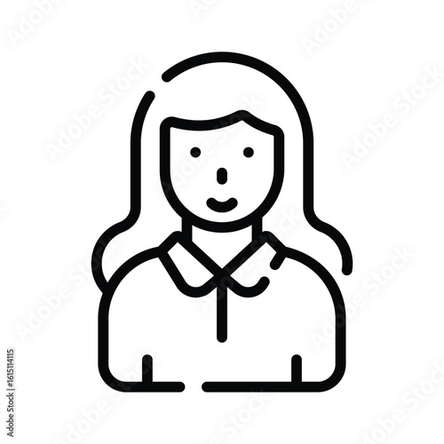 A captivating outline icon of mom character