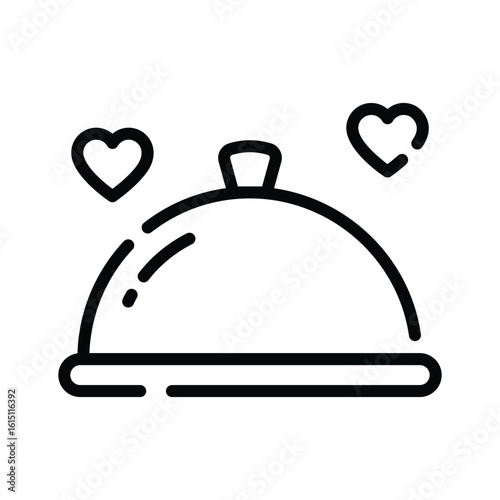 Check out this outline icon of covered food cloche