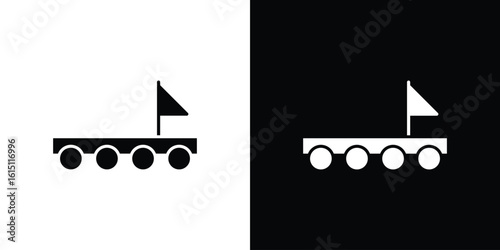 Wood Raft icon, vector flat icon. Flat illustration.