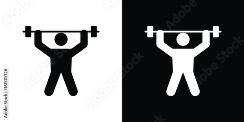 Weightlifter icon, vector flat icon. Flat illustration.