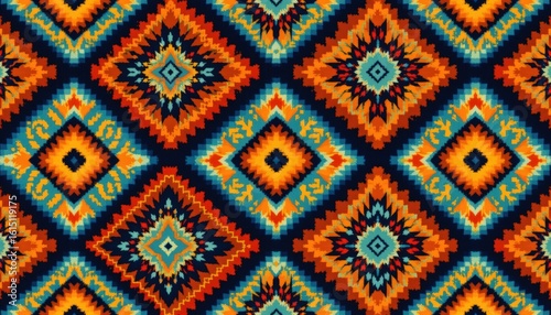 flat seamless background of traditional native american beadwork design
